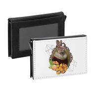 Porte-Cartes Automatique Anti-RFID - Madame Lapin Portrait Fleurs Collage Art Surréalisme 1920 - Portefeuille Intelligent avec Ejection Rapide des Cartes Etui Securise Aluminium et Similicuir Imprime