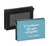 Porte-Cartes Automatique Anti-RFID - Mandela Perds Gagne Francais Citation Inspirante - Portefeuille Intelligent avec Ejection Rapide des Cartes Etui Securise Aluminium et Similicuir Imprime en France