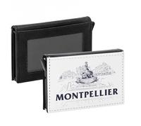 Porte-Cartes Automatique Anti-RFID - Montpellier Minimalist Ville France Sud Patrimoine - Portefeuille Intelligent avec Ejection Rapide des Cartes Etui Securise Aluminium et Similicuir Imprime en