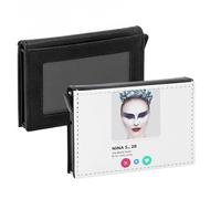 Porte-Cartes Automatique Anti-RFID - Nina S. The Black Swan Social Network Dating Love - Portefeuille Intelligent avec Ejection Rapide des Cartes Etui Securise Aluminium et Similicuir Imprime en