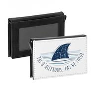 Porte-Cartes Automatique Anti-RFID - Pas d'ailerons, pas de futur Écologie Mer Requin - Portefeuille Intelligent avec Ejection Rapide des Cartes Etui Securise Aluminium et Similicuir Imprime en France