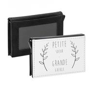 Porte-Cartes Automatique Anti-RFID - Petite Soeur Grande Gueule dans Couronne de Lauriers - Portefeuille Intelligent avec Ejection Rapide des Cartes Etui Securise Aluminium et Similicuir Imprime en
