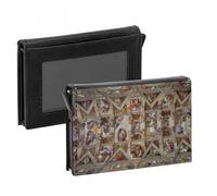 Porte-Cartes Automatique Anti-RFID - Plafond Chapelle Sixtine Vatican Michelange Rome - Portefeuille Intelligent avec Ejection Rapide des Cartes Etui Securise Aluminium et Similicuir Imprime en France