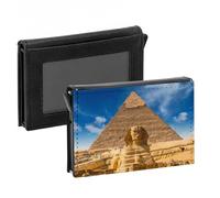 Porte-Cartes Automatique Anti-RFID - Pyramides de Gizeh Egypte Sphinx Paysage Merveille - Portefeuille Intelligent avec Ejection Rapide des Cartes Etui Securise Aluminium et Similicuir Imprime en