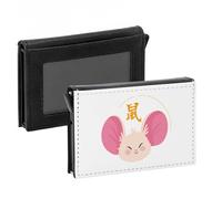 Porte-Cartes Automatique Anti-RFID - Rat Illustration Zodiaque Chinois Dessin Illustration Horoscope Animal - Portefeuille Intelligent avec Ejection Rapide des Cartes Etui Securise Aluminium et