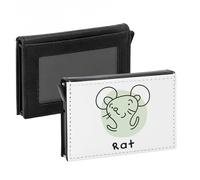 Porte-Cartes Automatique Anti-RFID - Rat Signe Astrologique Chinois Dessin Zodiaque Horoscope Animal Illustration - Portefeuille Intelligent avec Ejection Rapide des Cartes Etui Securise Aluminium et