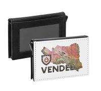Porte-Cartes Automatique Anti-RFID - Vendée 85 Departement La Roche sur Yon Carte Ancienne - Portefeuille Intelligent avec Ejection Rapide des Cartes Etui Securise Aluminium et Similicuir Imprime en