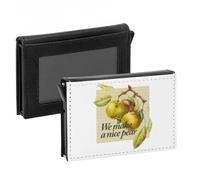 Porte-Cartes Automatique Anti-RFID - We Make a Nice Pear Botanique Collage Nature Fleurs Vintage Illustration Jeu de Mot Poires - Portefeuille Intelligent avec Ejection Rapide des Cartes Etui