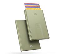 ÖGON -DESIGNS- Porte-Cartes Automatique en Aluminium, Protection RFID, Portefeuille Original, Fin et Minimaliste pour Homme et Femme, capacité 1 à 6 Cartes, modèle Slider