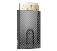 Porte-Cartes Automatique en Finition Carbone, Protection RFID, Compact et Minimaliste, Capacité 1 à 6 Cartes, modèle Slider