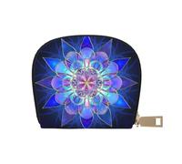 Porte-cartes avec 12 emplacements pour cartes et pièces de monnaie avec fermeture éclair et imprimé papillon rose pour homme et femme, Mandala rectangulaire, One Size, Pochette à monnaie