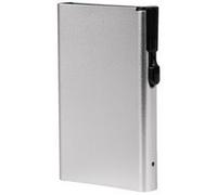 Porte-cartes avec bouton-poussoir & RFID, argent