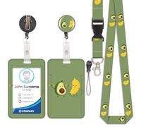 Porte-Cartes avec Cordon Avocat-Banane, Badge D'Identification, Porte-Cartes avec Cordon, Cordon Détachable avec Clip Rétractable pour Cartes de Visite, Cartes D'EntréE, Cartes D'Identité