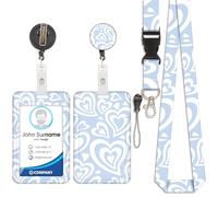 Porte-Cartes avec Cordon D'Amour, Badge D'Identification, Porte-Cartes avec Cordon, Cordon Détachable avec Clip Rétractable pour Cartes de Visite, Cartes D'EntréE, Cartes D'Identité