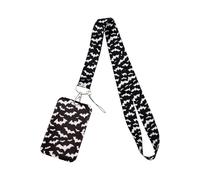 Porte-cartes avec cordon de téléphone en forme de crâne de corbeau avec protections de coque rigide pour laissez-passer de bus, accessoire tendance pour étudiant, porte-cartes de téléphone gothique,