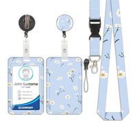 Porte-Cartes avec Cordon En Forme de Marguerite, Badge D'Identification, Porte-Cartes avec Cordon, Cordon Détachable avec Clip Rétractable pour Cartes de Visite, Cartes D'EntréE, Cartes D'Identité