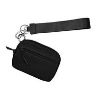 Porte-cartes avec cordon, porte-cartes avec lanière - Petits portefeuilles | Petit portefeuille à fermeture éclair Porte-monnaie, Trousse multi-usages avec fermeture éclair pour clés pour auri, Noir