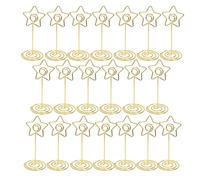 Porte-cartes avec photo et numéro de table, Table Number Holders Star Shaped Gold For Wedding Party 20 pcs