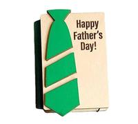 Porte-cartes cadeau en bois pour la fête des pères 2024 | Tiroir à cartes en bois personnalisé avec motif cravate | Cadeau pour papa pour la fête des pères, vert, Voir description, Voir