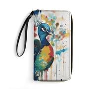 Porte-cartes classique durable en cuir imprimé deux grenouilles avec corde, convient pour les hommes et les femmes, outil de rangement quotidien, simplifie votre vie, peut être utilisé comme cadeau de