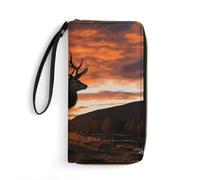 Porte-cartes classique durable en cuir imprimé rose rouge et noir avec corde, convient pour les hommes et les femmes, idéal pour le rangement quotidien, simplifie votre vie, peut être utilisé comme
