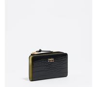 Porte-cartes compact cuir effet crocodile noir UN