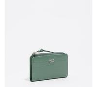 Porte-cartes compact cuir effet crocodile vert pastel UN