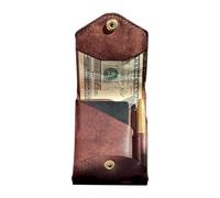 Porte-cartes compact - Porte-cartes fin et minimaliste en cuir PU, porte-monnaie portable | Porte-badge fin, emplacement pour stylo intégré, organiseur de voyage léger, pince à billets de poche, petit