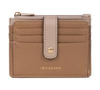 Hexagona - Porte-Cartes 1 volet - Compatible Cartes de crédit - pour Femme - Collection Merline - Écorce/Taupe