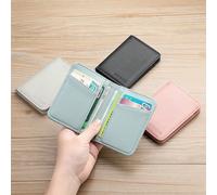 Porte-cartes d'affaires anti-vol RFID simple. Porte-cartes multifonction grande capacité ultra-fin pour hommes. Porte-monnaie mini portefeuille mignon petit portefeuille pour femmes bleu,rose,Blanc,no