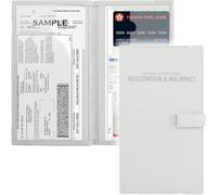 Porte-cartes d'assurance automobile - Boîte à gants - Organisateur de documents - Porte-documents essentiels pour voiture - Porte-documents essentiels pour DMV, AAA, cartes de coordonnées - Étui