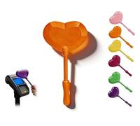 Porte-Cartes de crédit en Forme de cœur Amusant, imprimé en 3D, pour paiement sans Contact, idéal pour Les Enfants, Les magasins, Les supermarchés et Les Restaurants. (Orange)