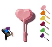 Porte-Cartes de crédit en Forme de cœur Amusant, imprimé en 3D, pour paiement sans Contact, idéal pour Les Enfants, Les magasins, Les supermarchés et Les Restaurants. (Rose)