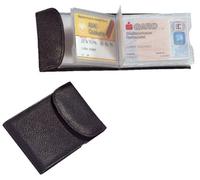 Porte-cartes de crédit et de visite Alassio cuir noir pour env. 10 cartes