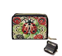 Porte-cartes de crédit, pochette accordéon à fermeture éclair pour cartes de crédit pour femme, coccinelle, À main, Décontracté