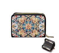 Porte-cartes de crédit, pochette accordéon à fermeture éclair pour cartes de crédit pour femme, Mandala., 1, Moderne