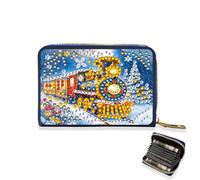 Porte-cartes de crédit, pochette accordéon à fermeture éclair pour cartes de crédit pour femme, Train