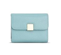 Porte-cartes de crédit portable en cuir pour femme, petite poche à monnaie, porte-monnaie, portefeuille bloquant, bleu