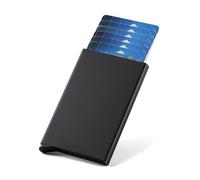 Porte-cartes de crédit pour carte d'identité - Marque de luxe - Pour homme et femme - Anti-blocage - Magique - Mince - Petit portefeuille, Noir , Taille unique