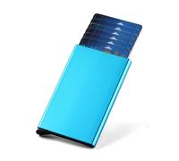 Porte-cartes de crédit pour carte d'identité - Marque de luxe - Pour homme et femme - Anti-blocage - Magique - Mince - Petit portefeuille, bleu, Taille unique