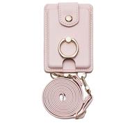 Porte-Cartes de crédit pour téléphone Portable - Multifonction, étanche, 2 emplacements de Poche avec Support et Cordon Amovible, s'adapte à Les Smartphones, Rose, Reportez-Vous à la