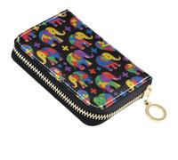 Porte-cartes de crédit RFID pour femme Motif éléphant d'autisme