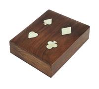 Porte-cartes de jeu BY SIGRIS - Carte De Jeu - Cahier Range-Carte De Jeu - Cartes De Cases Double - Blanc/Brun