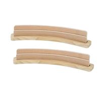 Porte-cartes de jeu en bois - Support de jeu mains libres, organiseur de poker incurvé | Lot de 2 plateaux de présentation de cartes de table pour Canasta, Pinochle, Bridge Nights, Seniors, Famille