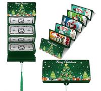 Porte-cartes de Noël avec 10 emplacements, porte-monnaie de Noël surprise pour cartes cadeaux de Noël, cartes d'argent de Noël avec enveloppes, organisateur de cadeaux festifs pour Père Noël