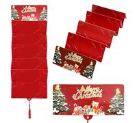 Porte-cartes de Noël avec 6 emplacements et enveloppe surprise pour planification de fête de Noël et cadeaux pour femmes et enfants