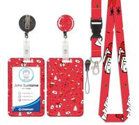 Porte-cartes de Noël, porte-badge, cordon amovible avec clip rétractable, utilisable pour les cartes de visite, les cartes de porte, les cartes d'identité, etc.