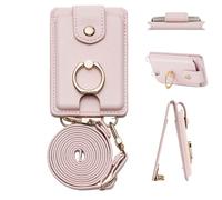 Porte-cartes de poche pour téléphone | Porte-cartes de crédit pour téléphone - Multifonctionnel résistant à l'eau 2 emplacements pour cellule avec support et cordon amovible pour cartes, argent et