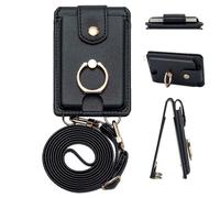Porte-cartes de poche pour téléphone | Porte-cartes de crédit pour téléphone - Multifonctionnel résistant à l'eau 2 emplacements pour cellule avec support et cordon amovible pour cartes, argent et