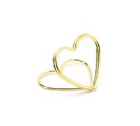 Porte-cartes de table coeur 2,5cm métal doré, 10 pièces